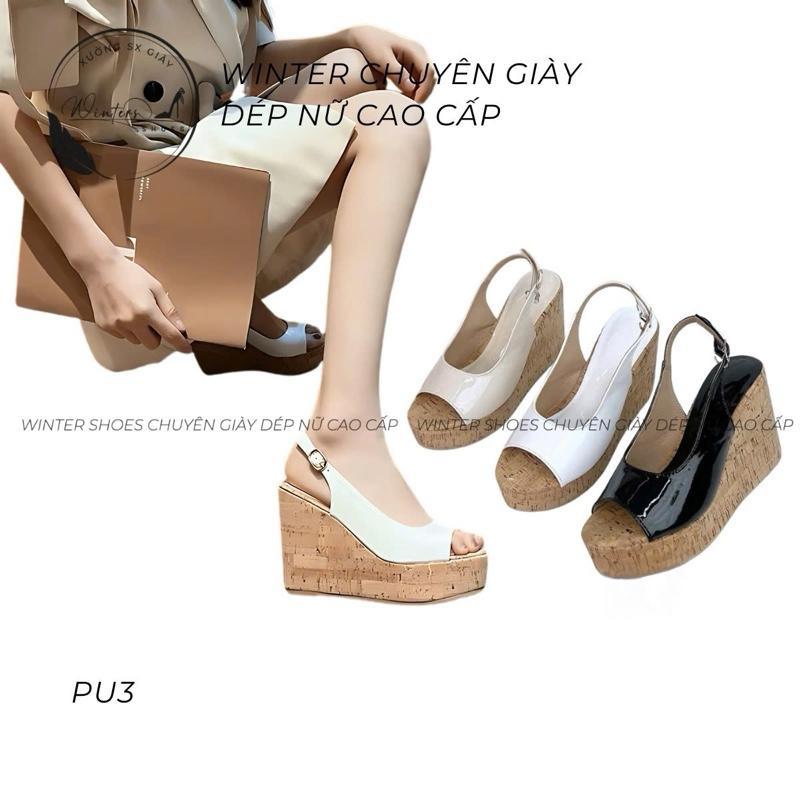 Giày sandal nữ (PU3 12cm) da bóng chất mềm xinh xắn thời trang