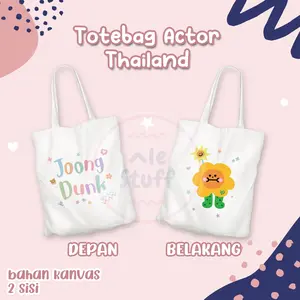 Totebag nama thailand aktor 2 sisi thai aktor cp merchandise couple thaienthu taynew gemfot pondphuwin forcebook