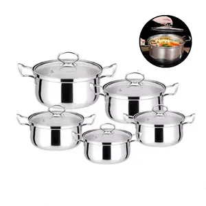 Panci masak soup stainless steel tutup kaca/saucepot