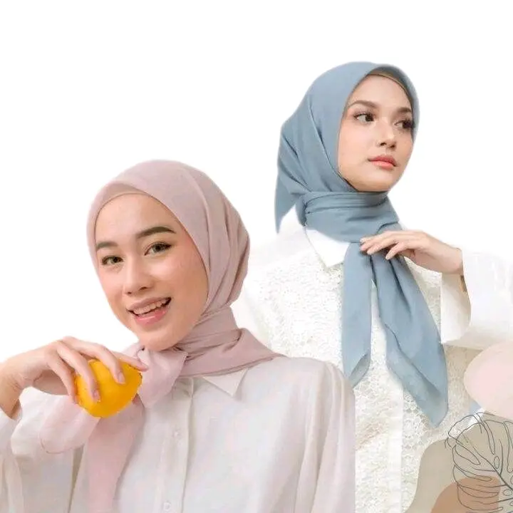 Kerudung segi empat Bella Square Premium / Hijab Persegi Polos / Jilbab Basic segiempat Polycotton ⁠polycotton Nyaman Square Hijabs