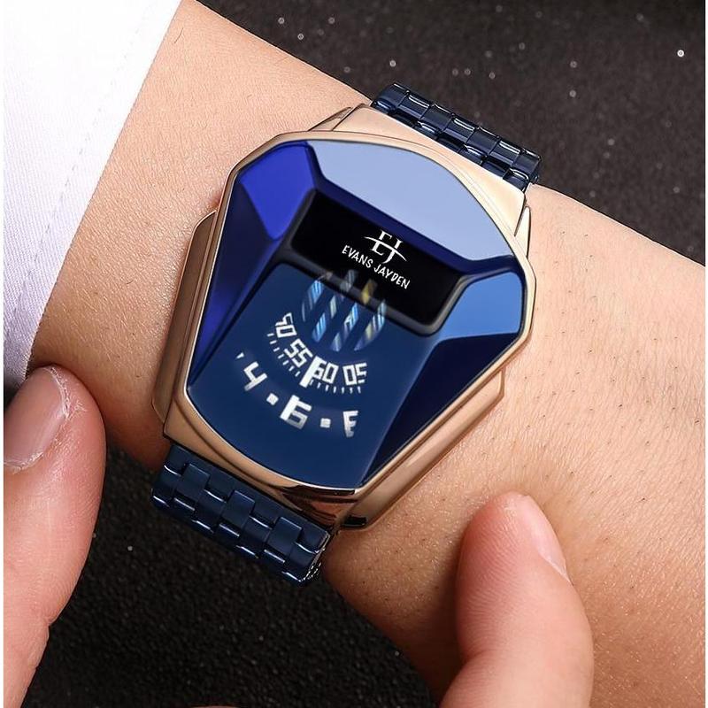 DISKON  Evans Jayden Jam Tangan Pria 9953-1 Rantai Stainless Steel Analog Sapphire Glass Water Resistant 5ATM Watches Kaca 3