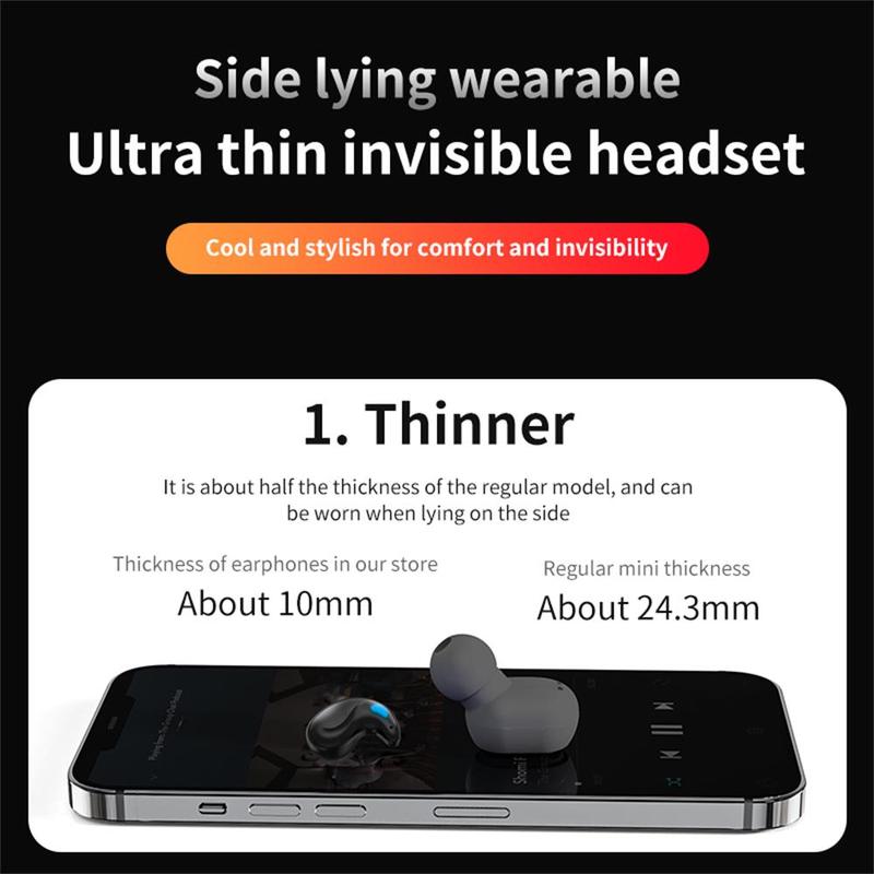 New sleep wireless bluetooth headset ultra-thin mini invisible side lying senseless ultra-long life noise-canceling headphones 4