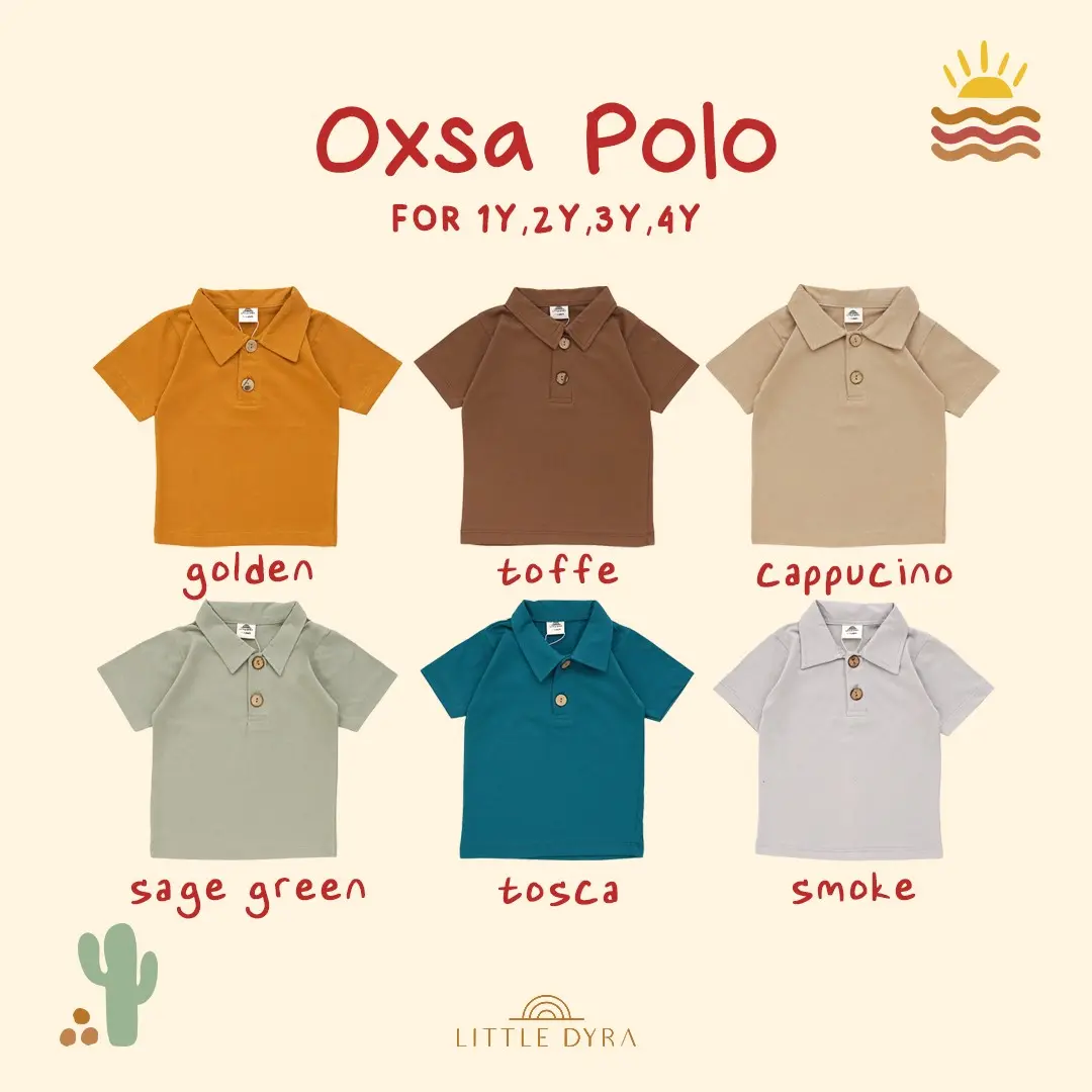 MADANIA - OXSA POLO by LITTLE DYRA | KAOS POLO ANAK | POLO ANAK LENGAN PENDEK | PAKAIAN ANAK LAKI LAKI