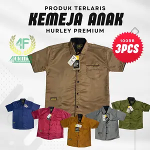 100rb 3pcs PAKET HEMAT KEMEJA ANAK HURLEY PREMIUM Fashion