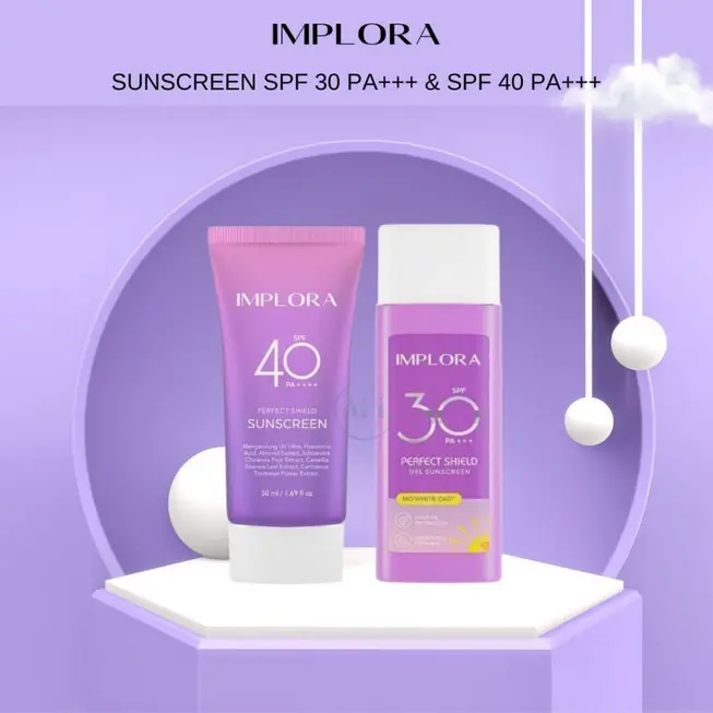 IMPLORA Perfect Shield Gel Sunscreen Series SPF 40 PA+++ / SPF30 PA++ 50ml | Sunscreen Wajah