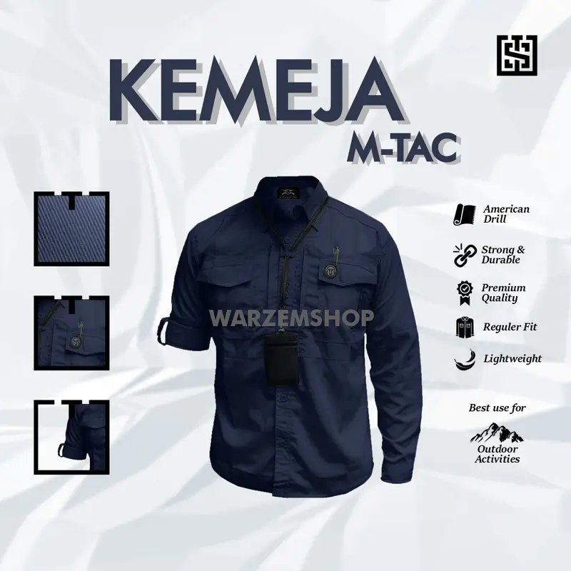 Kemeja Tactical Original M-Tac Lengan Panjang Pria Tactical Outdoor Kemeja Kerja Pdl, Pdh, Lapangan, Dinas, Instansi, Pemerintahan, Almamater, komunitas High Quality, Premium Bahan American Drill Tr  Formal Casual Katun Lembut Tebal Nyaman Keren 7