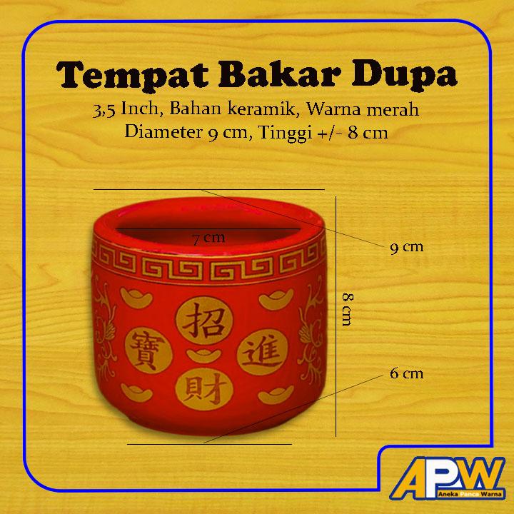Tempat Bakar Dupa / Tempat Dupa Hiolo Bulat Keramik Merah