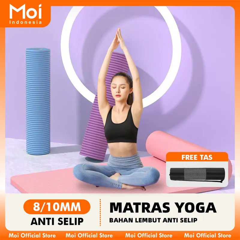 TrailTop Matras Yoga Premium Anti Slip Matras Olahraga Yoga Mat Karpet Olahraga Workout 8/10mm 0