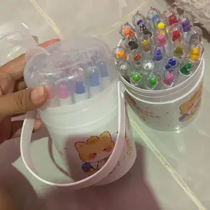 Goodbata Crayon Putar  Washable 24/36/48 Color Crayon for Kids  Tidak Beracun Yang Dapat Dicuci Seni Gambar Pastel Minyak Crayon Tidak Kotor Ditangan Washable Non Toxic Krayon Anak-anak