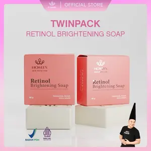 ￼Hiqween Retinol Brigthening Soap | Facial Wash Sabun Cuci Muka Pemutih Penghilang Flek Hitam Niacinamide Mencerahkan