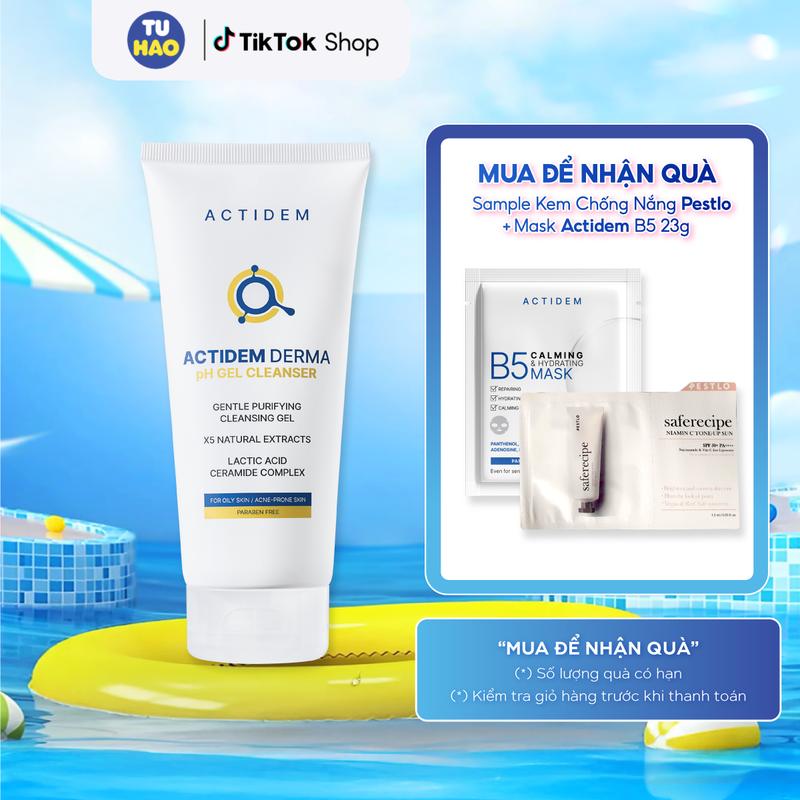 [LIVE DEAL GEL RỬA MẶT] Gel Rửa Mặt Actidem 150ml/180ml tặng Sample Kem Chống Nắng Pestlo + Mask B5 Actidem  - Từ Hảo x TM