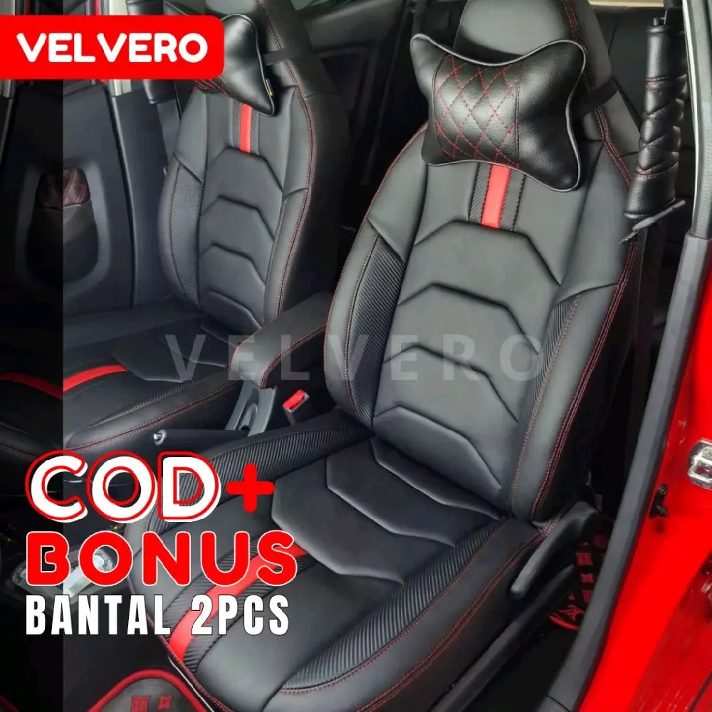 Sarung Jok Mobil Calya Full Set Bonus Bantal Leher