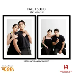 Cetak Foto 12R Bingkai MDF Ukuran 30x40 cm DAPAT 2PCS Rectangle dinding