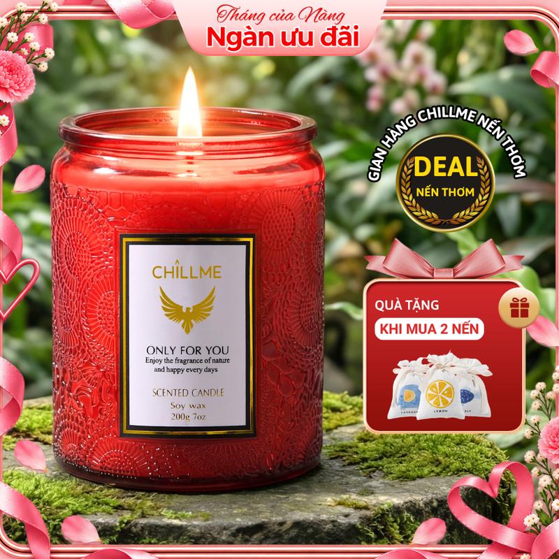 Nến thơm phòng Chillme Luxury sáp đậu nành hương thơm thư giãn khử mùi decor…