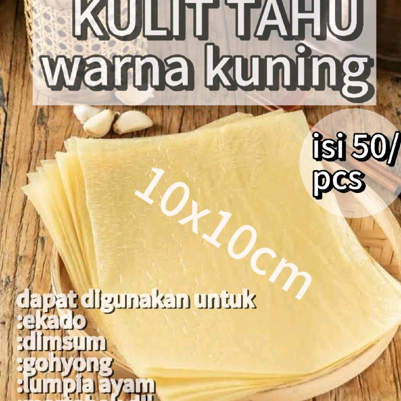 Lembaran Kulit Kembang Tahu Kering Rasa Tidak Asin 10x10cm Isi 50 Lembar - Makanan Food 1
