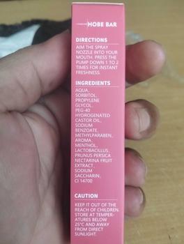 Product Review of HOBE BAR Probiotic Oral Spray - Sugar-Free, Alcohol-Free, and Preservative-Free, Peach Mint Flavor for Fresh Breath (20 ml) hobe  bar pewangi mulut semprot mouth spray parfum  mulut Liquid from y**o 1