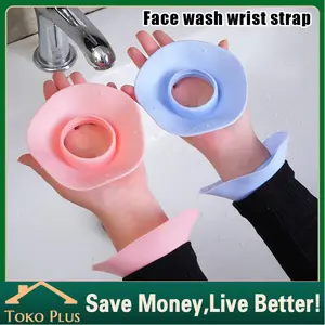 2Pcs Handuk Pergelangan Tangan Anti Basah Bahan silicone Tahan Air Face Wash Hand Wrist Band Handuk Cuci Pergelangan Tangan