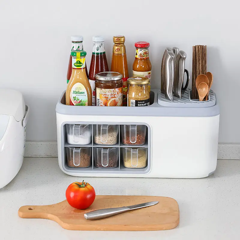 Rak Dapur Serbaguna Rak Penyimpanan Bumbu Dapur Multifungsi Kitchen Shelf 6 Laci Multifungsi 3