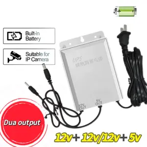 12V+12V mini UPS router ups mini 12v untuk wifi catu daya tahan air dua output 3M