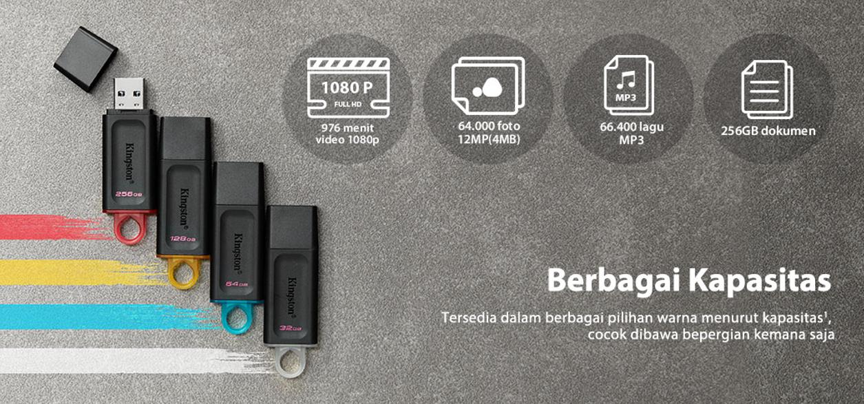 Kingston Flashdisk DTX 64GB 128GB 256GB USB 3.2 Flash Drive