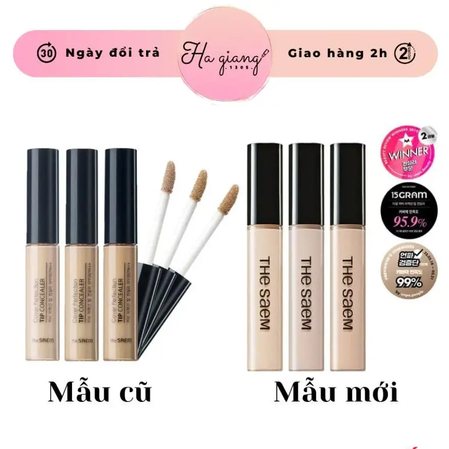 Kem che khuyết điểm The Saem Cover Perfection Tip Concealer Spf28 PA++ (6.5g) - Che khuyết điểm HAGIANG1305
