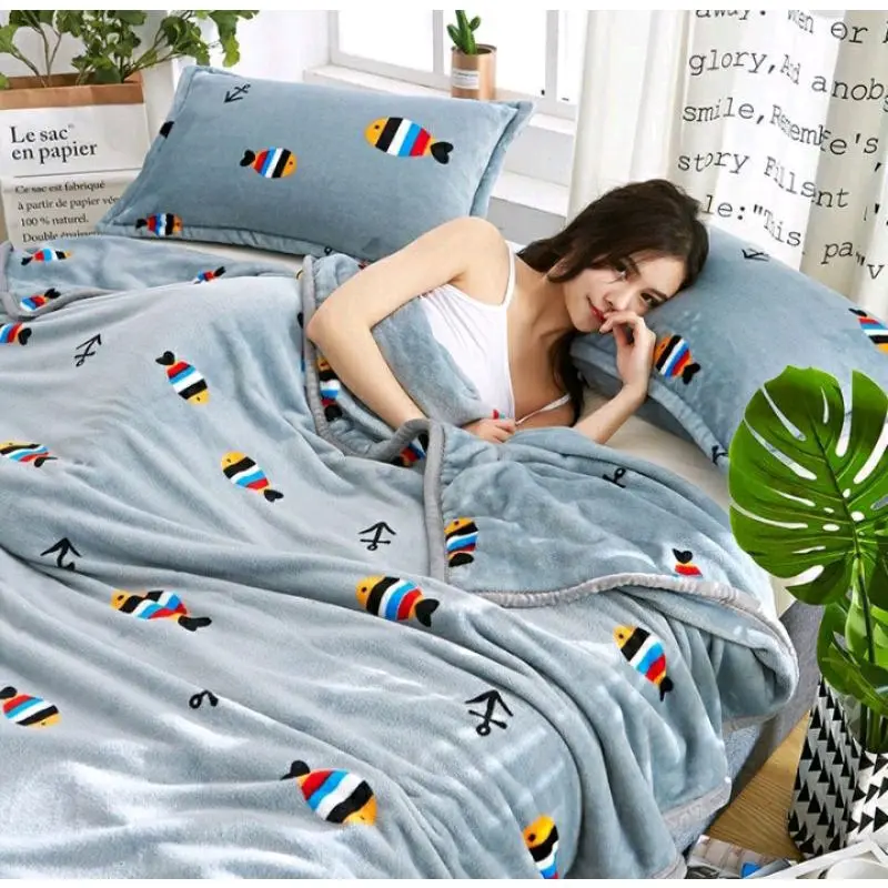 Selimut Bulu Halus Lembut Adem 140x190 Motif Dewasa Aesthetic Blanket Berkualitas tebal cewe cowo 3