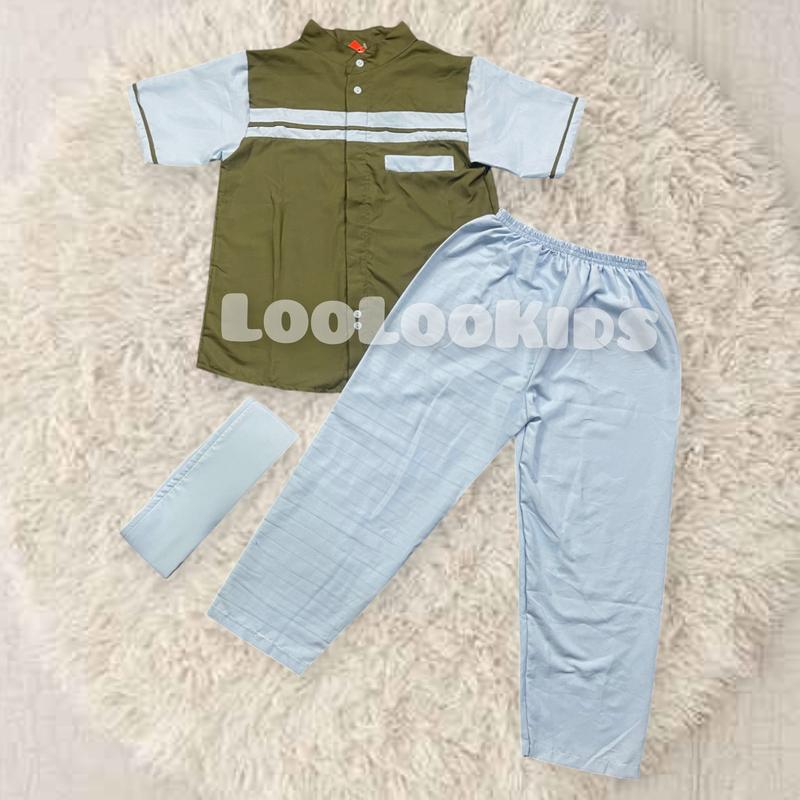 Product Introduction of Fashion Muslim Pria - Setelan Koko Anak Laki-laki Pakistan 1-8 Tahun - Stelan Baju Celana Peci Cowok Elegan Terbaru Premium 4