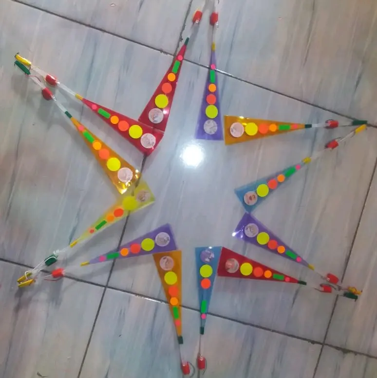 (Lampu 1 Kabel Stiker) Mainan Anak-anak Kitiran Meteor Apollo Ketapel LED Lampu 1 Kabel Stiker 3