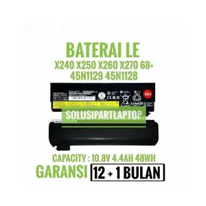 BATERAI Le X240 L470 P50S T470P T550 45N1125 45N1126 68+ O2