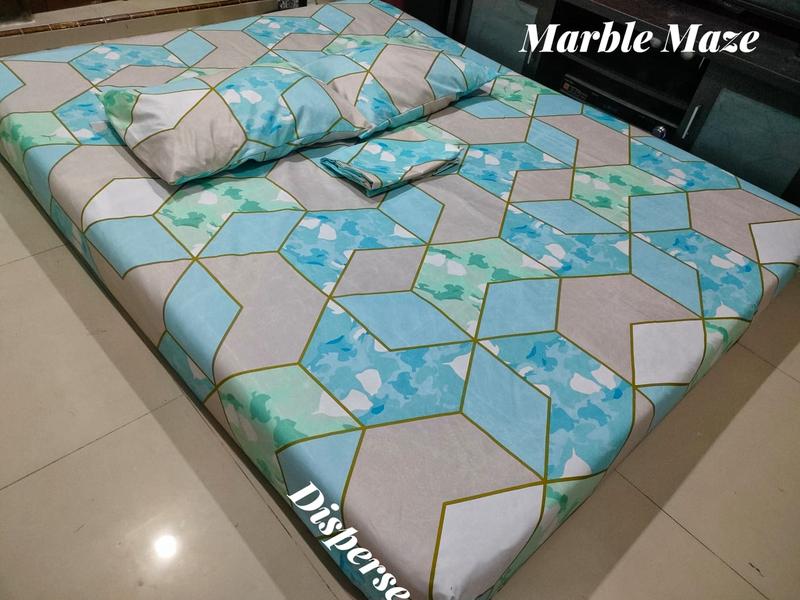 Sprei set motif Marble abstrak kekinian ukuran 120, 160, 180, 200 bahan katun 2