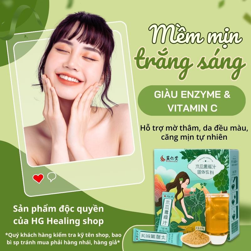 F-[Sản phẩm bột đu đủ sắn dây - Vẻ đẹp tự nhiên cho phái đẹp] Hộp 12 gói*10g, kết hợp kỷ tử, hoa hồng chứa chứa nhiều dưỡng chất vitamin, sản phẩm an toàn lành tính