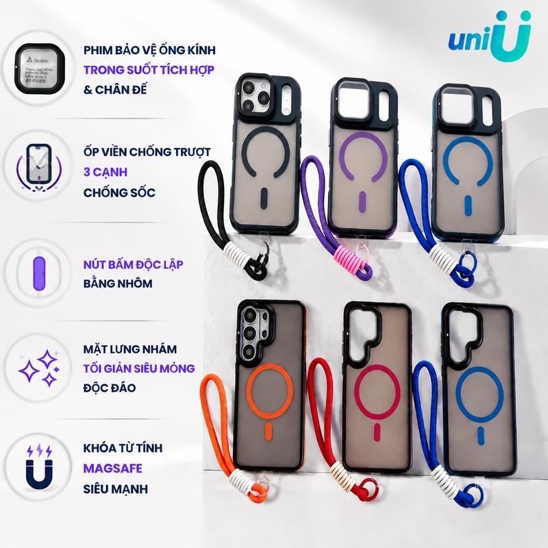 260094 Dành cho iPhone 11–17 và Samsung S23–S26, ốp lưng MagSafe cao cấp với…