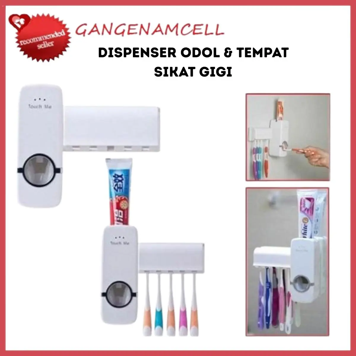 Dispenser Odol Tempel / Toothpaste Holder Otomatis / Tempat Gantungan Sikat Gigi Kamar Mandi Berkualitas