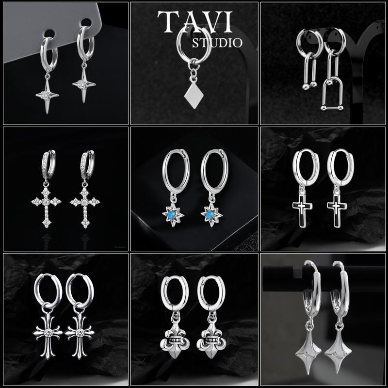 Mua là mê chê thì hoàn về Khuyên Tai Unisex Titan Không Gỉ Cá Tính Y2K Màu Basic Đính Đá – Phụ Kiện Thời Trang Nam Nữ Tavi 1 chiếc