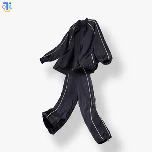 Setelan Jaket Tracktop dan Celana Track Pants Warna Hitam