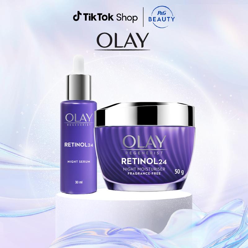 [Độc Quyền KOC] Combo 2: Kem Dưỡng Ẩm Ban Đêm + Serum OLAY RETINOL24 Giúp Trẻ Hóa Da & Mờ Nếp Nhăn 50G + 30ML