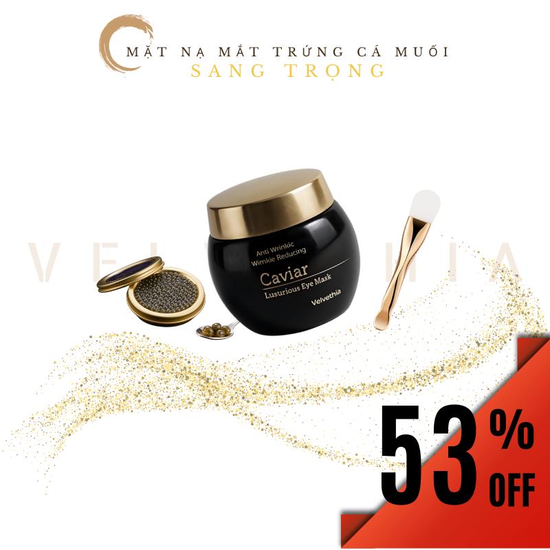 Mặt nạ mắt Trứng cá muối Velvethia Cọ thoa mặt nạ quà tặng kèm cho quầng thâm túi mắt và nếp nhăn mắt  bàn chân quạ và Nasolabial  rãnh rách gel kem làm sáng điều trị mắt  B  