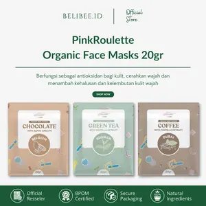 Pinkroulette Masker Organic 20gr - Brightening Face Mask - Masker Wajah Mencerahkan dan Glowing