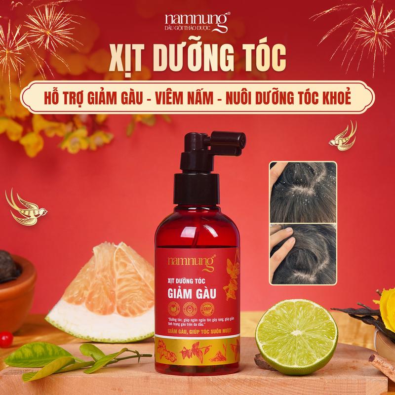   MỚI RA MẮT  Xịt dưỡng tóc giảm gàu Nam Nung Hỗ trợ giảm gàu - viêm nấm - nuôi dưỡng tóc khỏe chai 150ml Chăm sóc tóc Dưỡng tóc nữ 