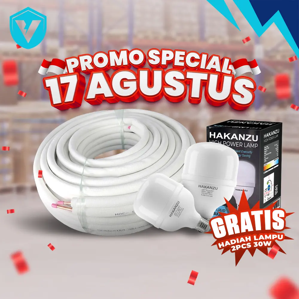 Pipa AC Economy (Air Conditioner) Semua Merek 1/2 PK - 1 PK 1/4 - 3/8 (per roll 30 meter) Universal Material Tembaga