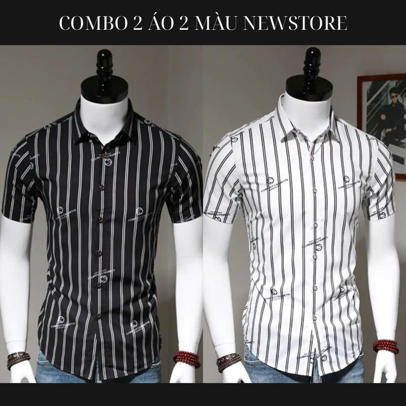 Áo sơ mi nam ngắn tay SMN10 quảng châu IN 3D cao cấp chất vải lụa kate mềm mịn, dày dặn thiết kế trẻ trung năng động SMN-10 NEWSTORE Menswear Shirt