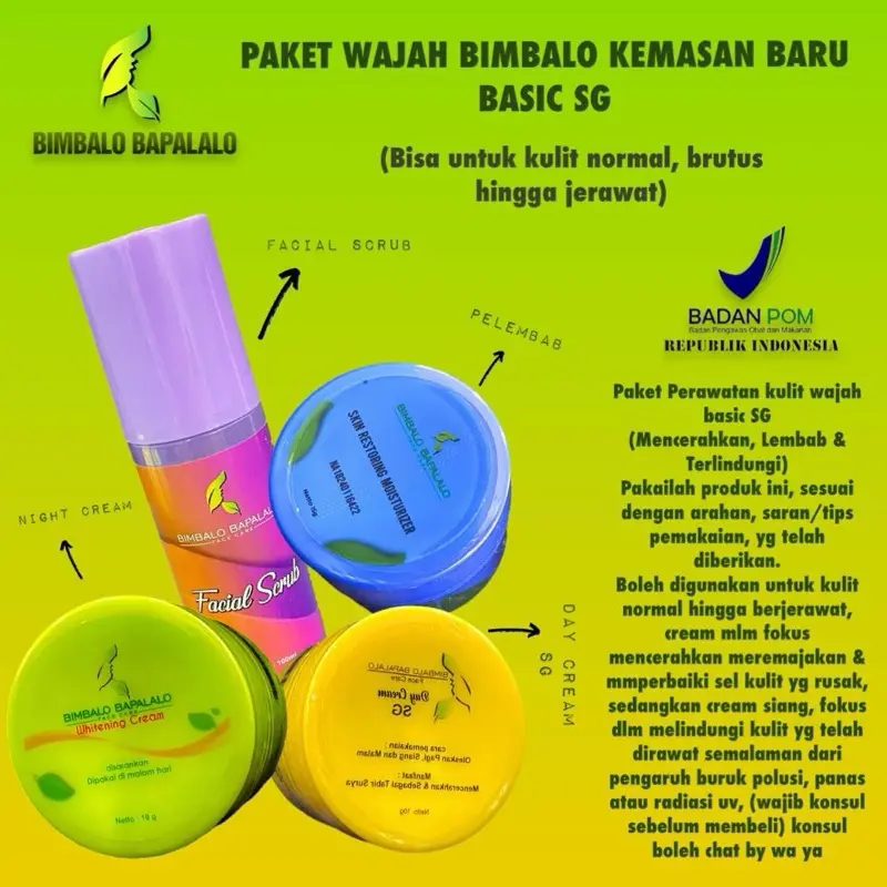 Paket Wajah Berjerawat Bruntusan Kusam Basic Semua Jenis kulit Facial Muka 1