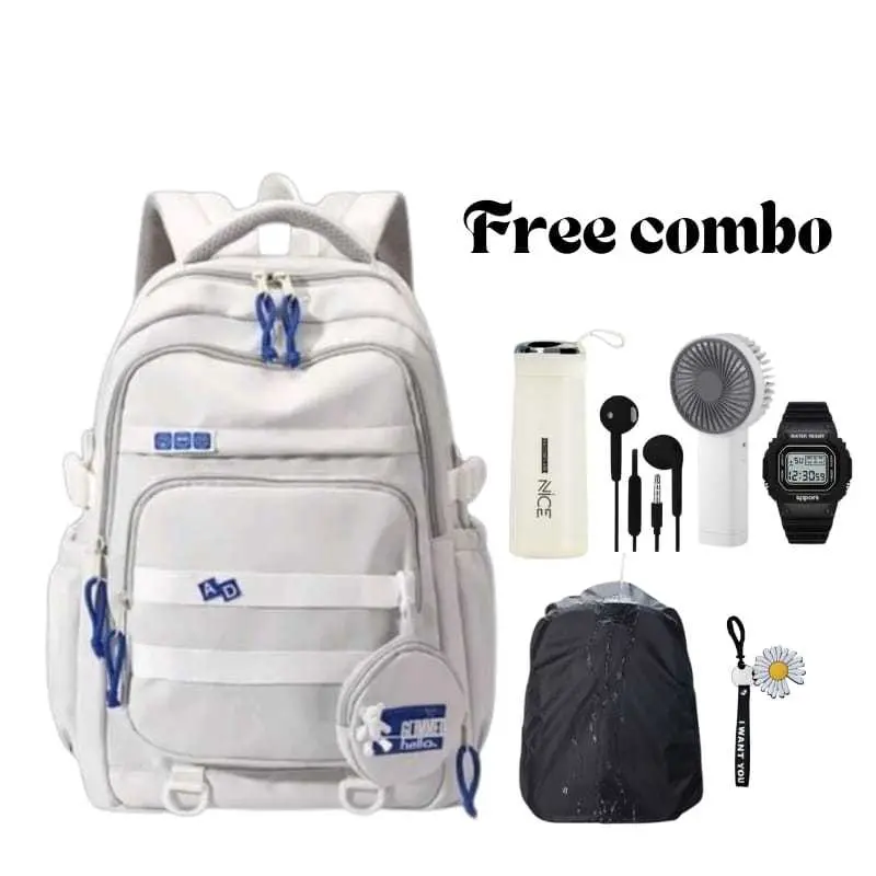 Tas sekolah anak ransel AD free paket combo dan anak ransel Tas Ransel Terbaru tipe-dk2023 Backpack Wanita Bisa Sekolah Sd>smp>sma Dan Kuliah Ransel Multifungsi Wanita Free Botol+jam tangan+nano spray 4