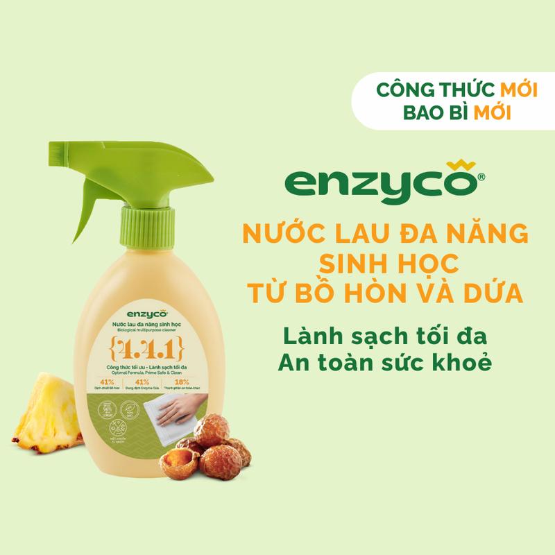 Nước lau đa năng sinh học ENZYCO - Chiết xuất Bồ hòn và Enzyme Dứa - Hương thơm từ Tinh Dầu Hương Thảo Tự Nhiên