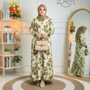 Daster Kekinian Motif Tangan 3/4 Busui Ibu Kaki Katun Rayon Premium Busui Resleting Saku Praktis Daster Panjang Lebar Dada 120cm Panjang 125cm Semata Kaki