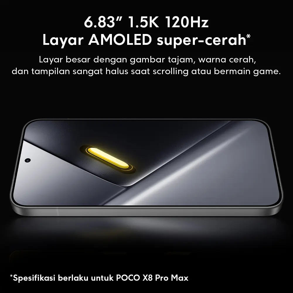 POCO X8 Pro Series | POCO X8 Pro Max (12GB/512GB)  (12GB+256GB) | POCO X8 Pro (12GB+512GB) (8GB+512GB) (8GB+256GB) | Dimensity 9500s* | 8500mAh (typ) battery dengan 100W HyperCharge* | HP Gaming [Xiaomi Official Store]