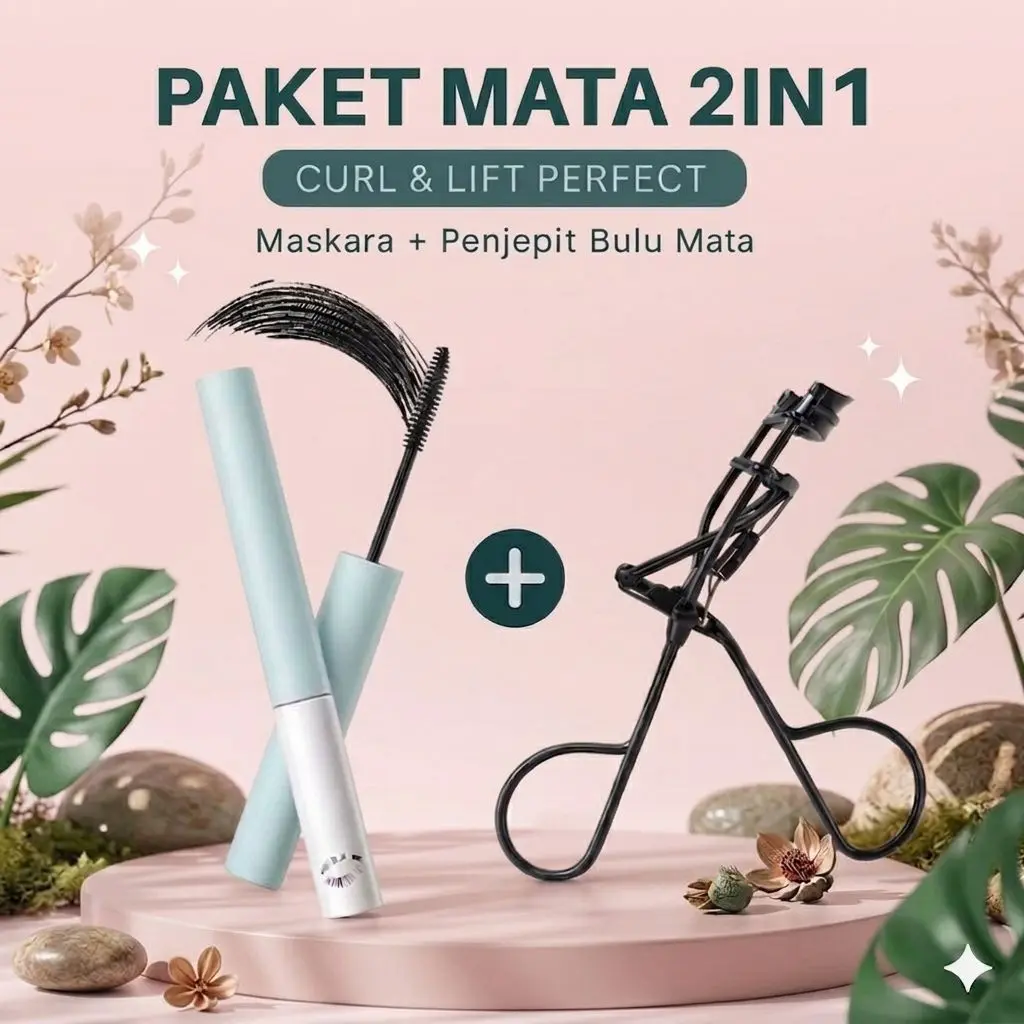 paket 2 in1 paket maskara + penjepit bulu mata