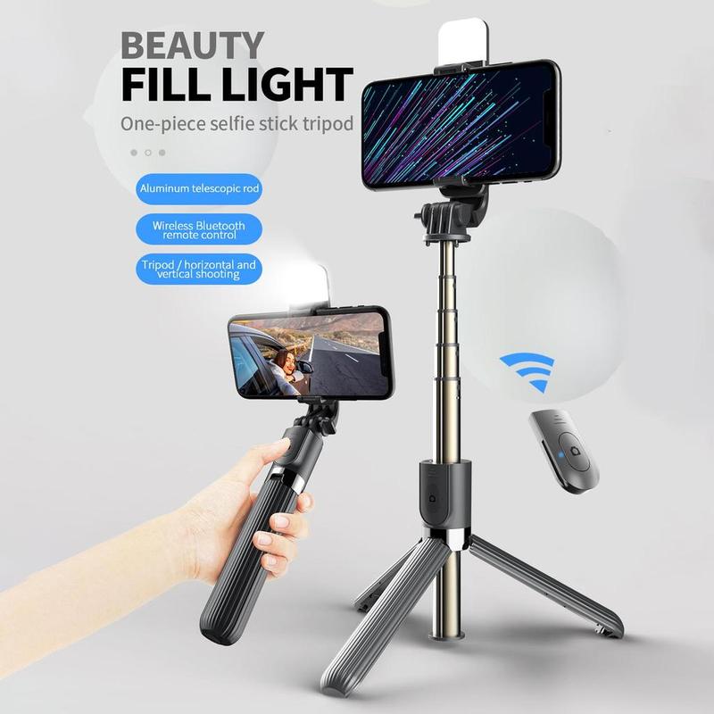 Gậy Chụp Ảnh Tự Sướng Bluetooth, Xoay 360, Tripod Monopod 3 trong 1, Điều Khiển Từ Xa, Màn Trập Có Thể Tháo Rời Giá Đỡ Cầm Tay Có Thể Mở Rộng 1