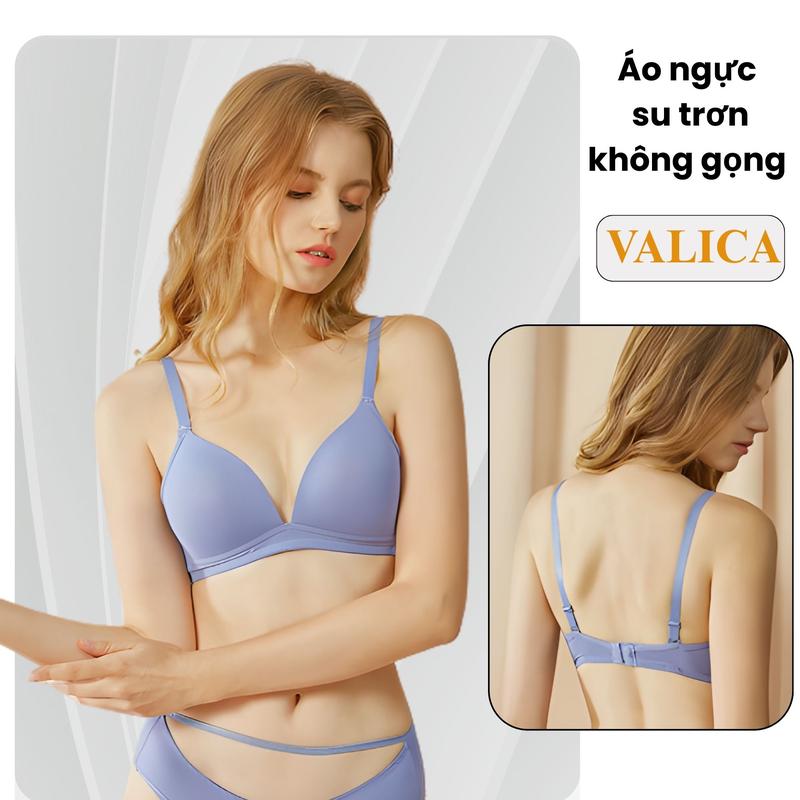 Áo ngực không gọng mút mỏng - Áo lót nữ su trơn quả to co dãn mặc êm nhẹ VALICA A639 Bra Voi Tim Kem giặt bằng nước lạnh
