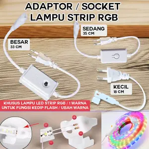 Socket Soket RGB Model Jepit Colokan Adaptor Lampu Strip SMD 220V COD